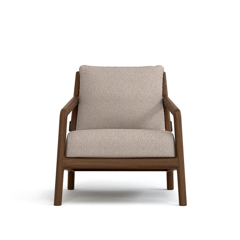 Whitney Lounge Chair with Wood Panel, Slate