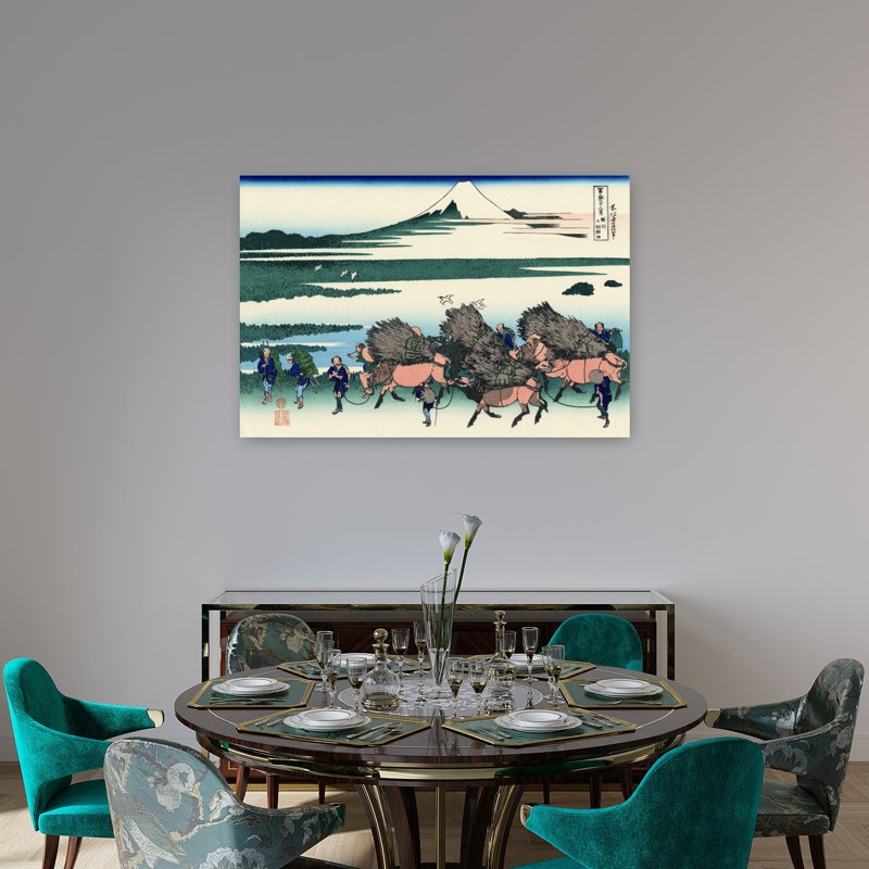 Ono Shindon dans la province de Surage, paysage abstrait contemporain, montagne, impression murale, 32" H x 48" W