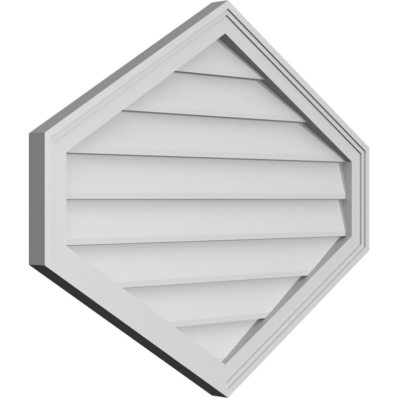 Ventilé vertical à pignon vertical 7/12 po, H 1,5 po x l 34 po x L 28 po