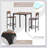 3 Piece Bar Table Set, Industrial Counter Height Dining Table Set