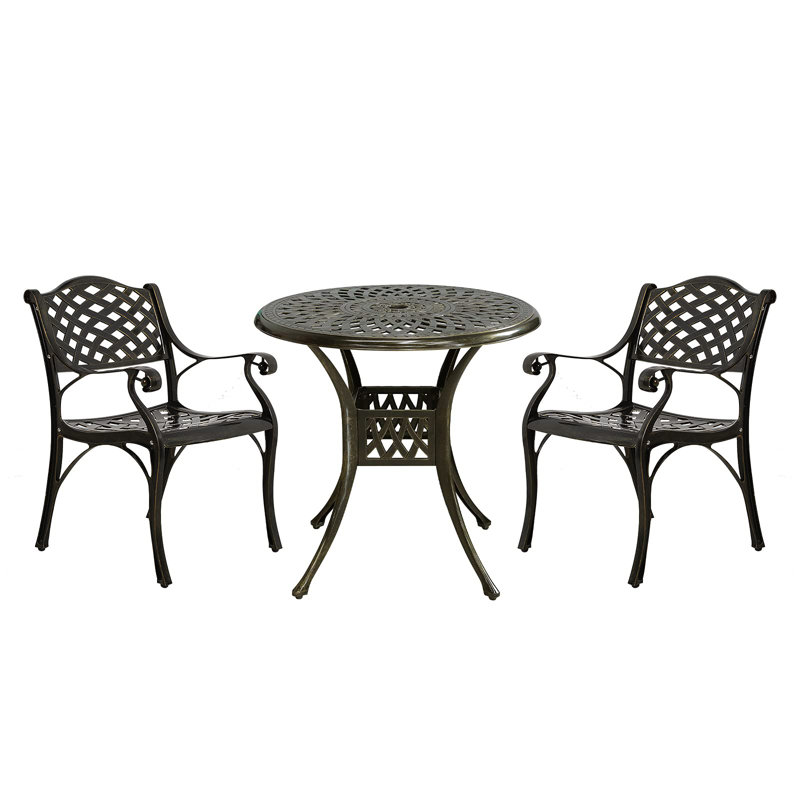 Donnita 2 - Person Patio Dining Set with Round Table