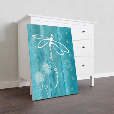 Dragonfly - Still Rise Gallery Wrapped Canvas - Animal Motivational Decor, White And Blue Home Decor