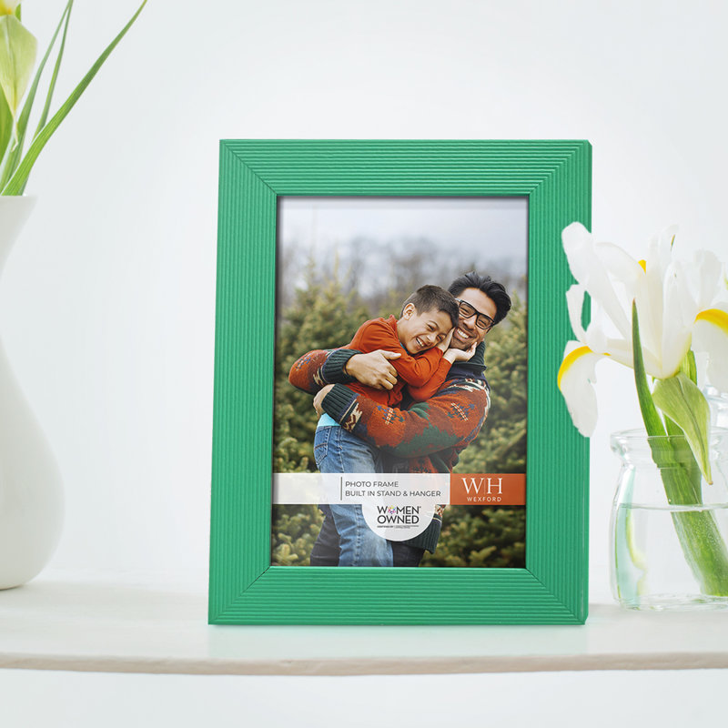 Cadre photo en bois Apolline, 6 po x 8 po, Vert émeraude