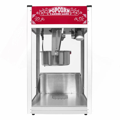 Commercial Popcorn MAKER Machine, 16 Oz Kettle, 1450 W Countertop Popcorn Maker for 80 Cups per Batch, Theater Style Popper with 3-Switch Control Steel Frame Tempered Glass Doors, Red
