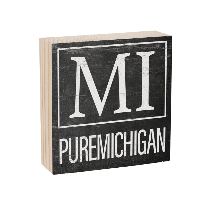 State Wood Plock Michigan 6 x 6 po