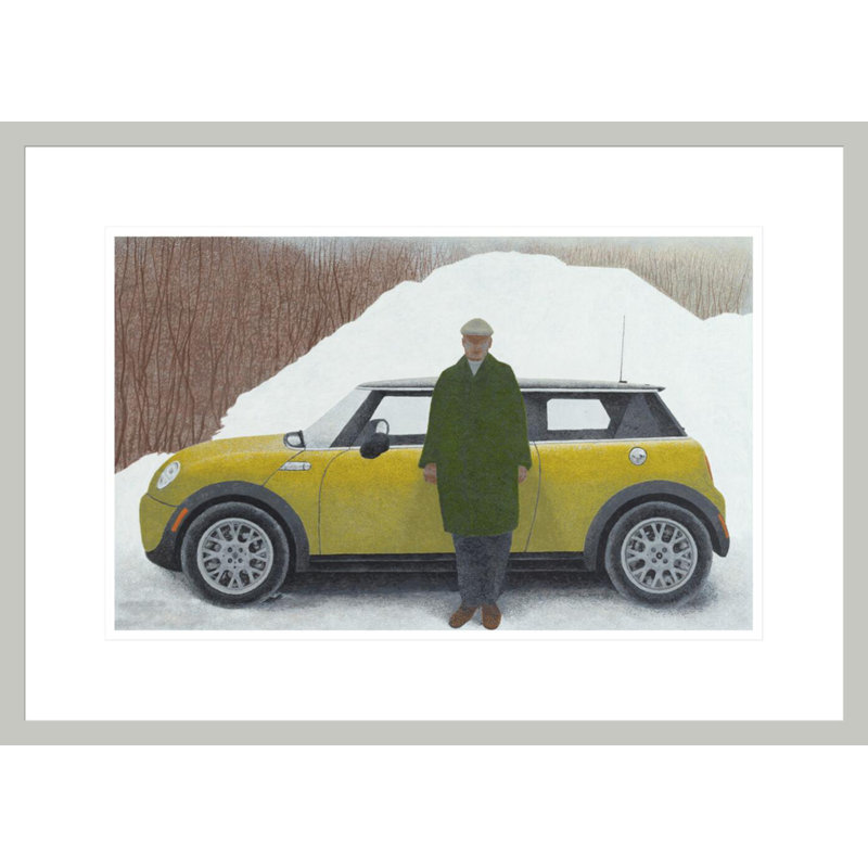 «Artist and Car» par Alex Colville - Reproduction giclée encadrée, H 15,63 po x l 21,75 po