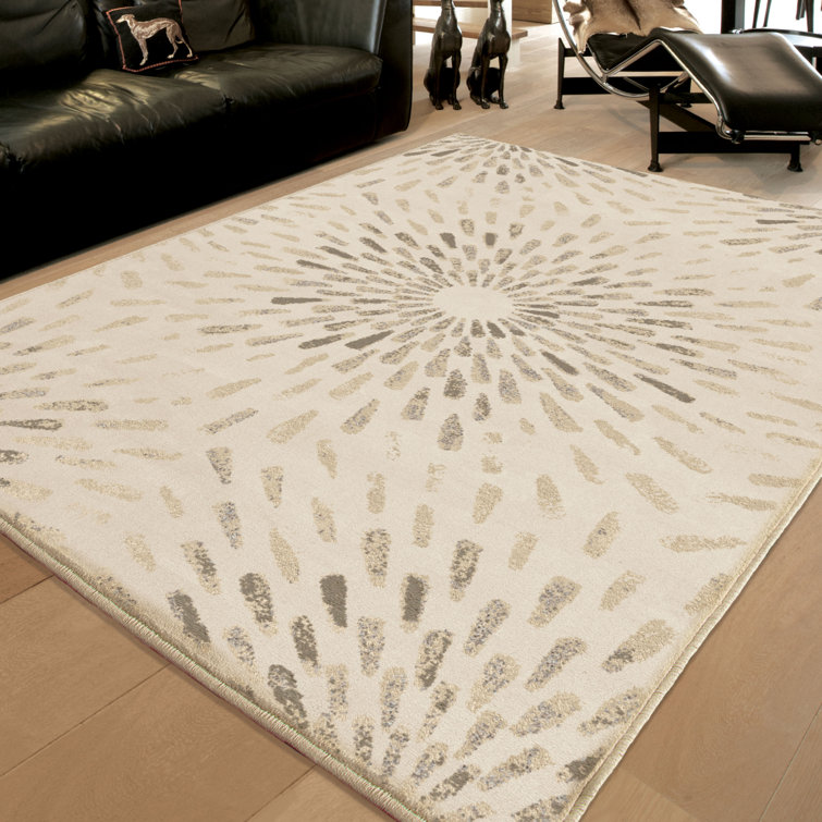 Gracie Abstract Ivory/Beige Area Rug