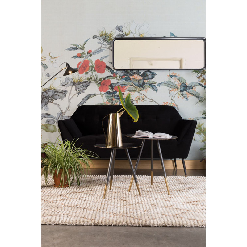 Kate Velvet Sofa, Black