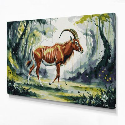 Faune bongo, art mural sur toile beige