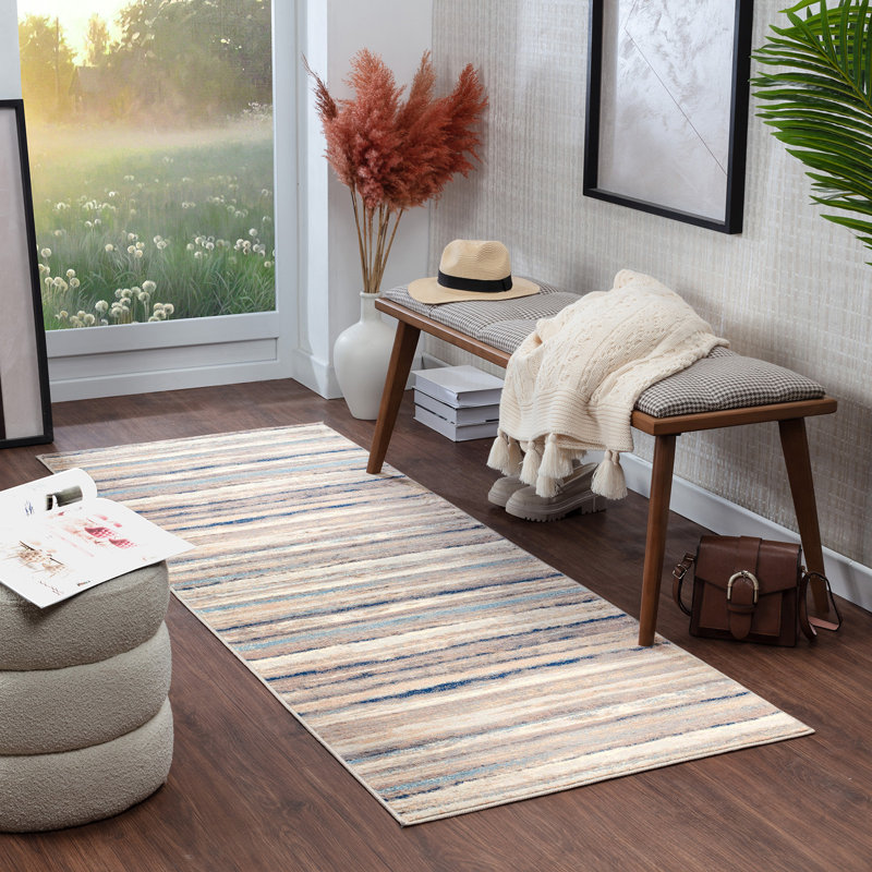 Striped Area Rug, Runner 80 x 220cm