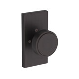 Vashon Privacy Knob with Contemporary 5in Rose in Satin Nickel