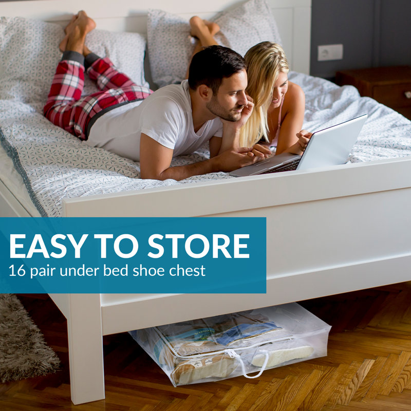 Rasaun 16 Pair Stackable Underbed Shoe Storage