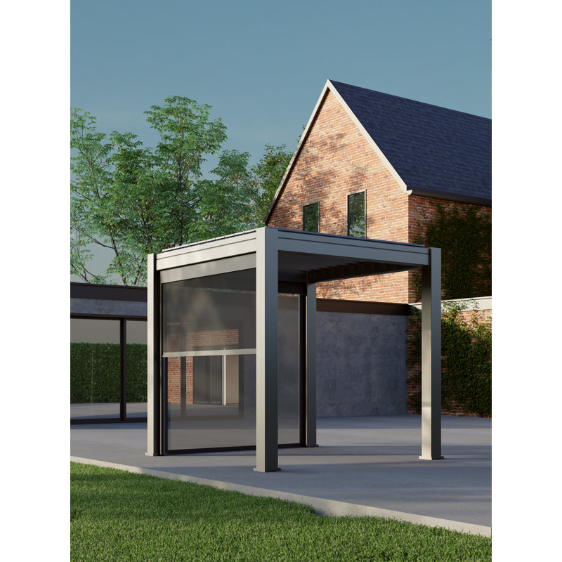 Saturn 2.5m x 2.5m Aluminium Anthracite Grey Pergola Only, 2500cm H x 2500cm W x 2500 cm D, Oyster