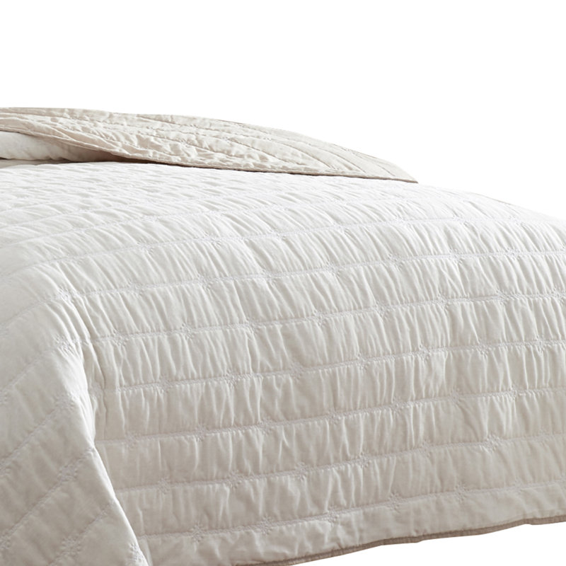 Cotton Blend 3 Piece Quilt Set, Gray, King Quilt + 2 Standard Shams