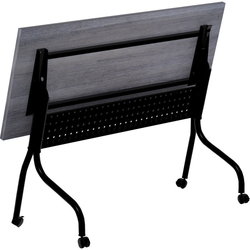 Charcoal and Black Flip-Top Training Table with Casters