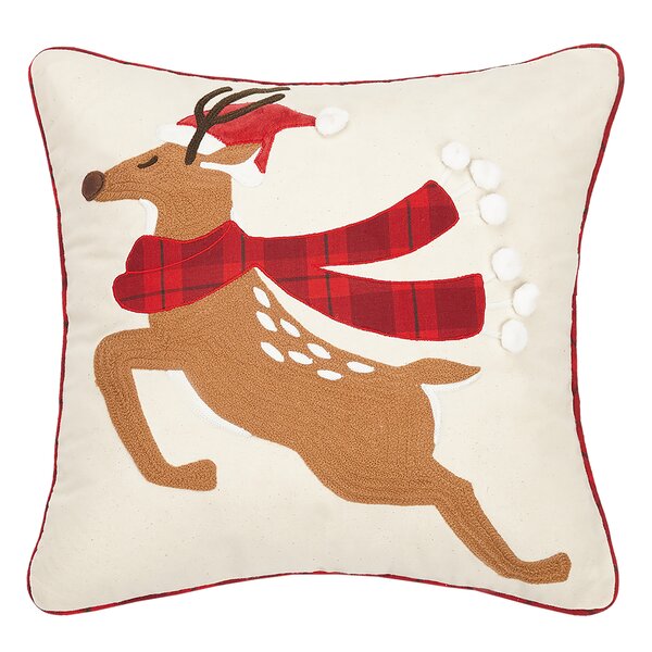 The Holiday Aisle® Ferris Embroidered Cotton Throw Pillow