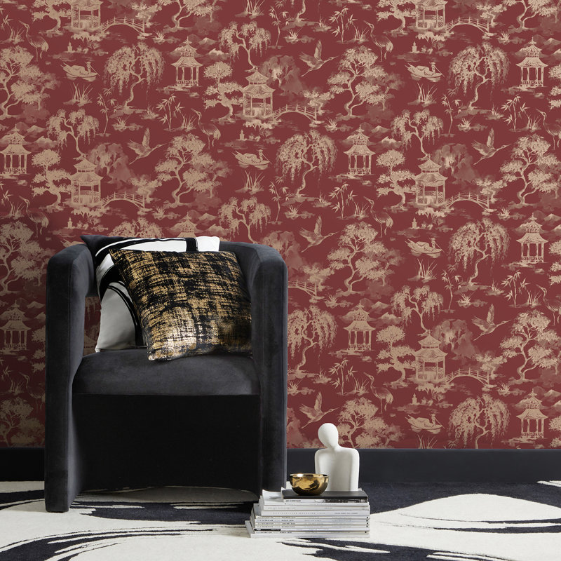 Nikolai Ruby Chinoiserie Wallpaper