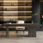 Bureau de direction moderne de style italien en chêne fumé-252298113