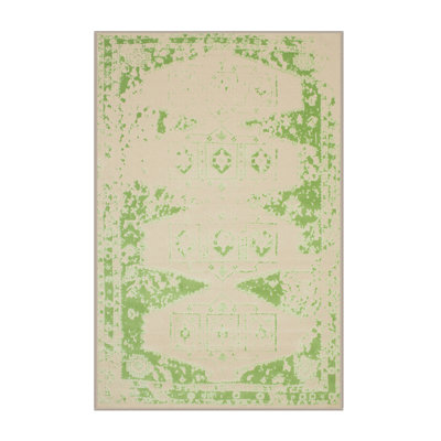 Beige/Tapis décoratif vert