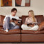 Canapé modulaire de 160 po, canapé rembourré en duvet, canapé en U de 6 places avec repose-pieds mobile, fauteuils modernes pour salon, appartement, bureau, petit espace-1008791844