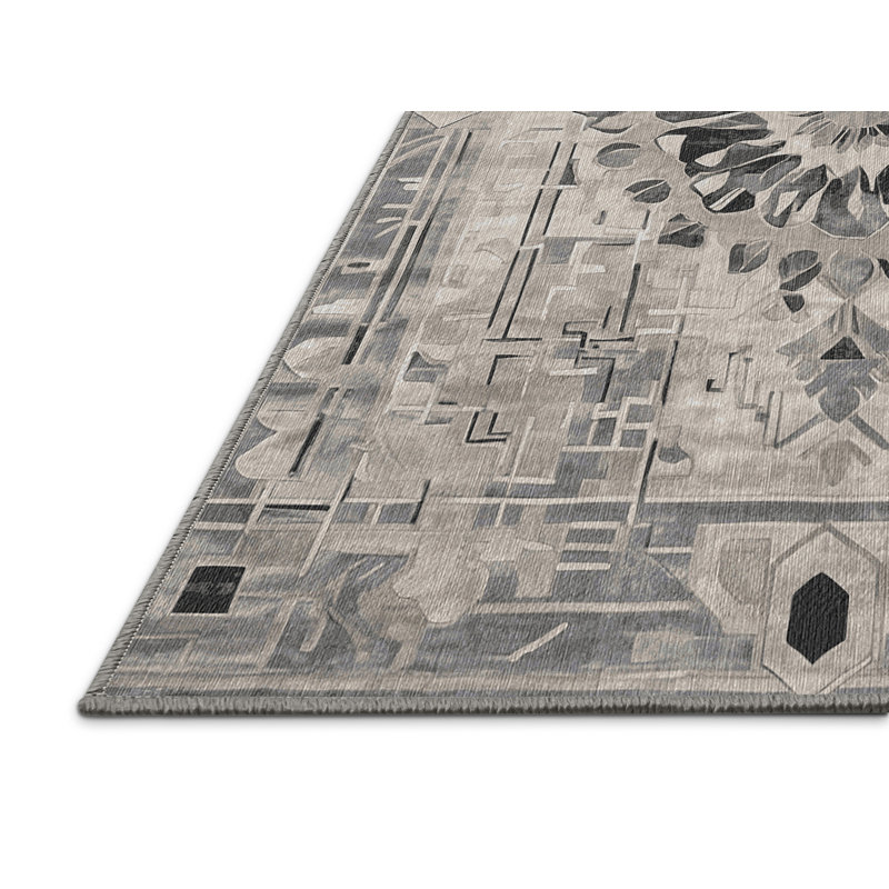 Tapis gris lavable à la machine