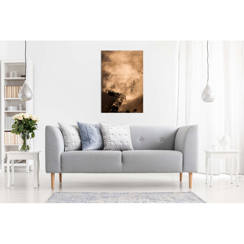 Shepherd Herd Down The Misty Fields - Wrapped Canvas Art Prints, 31cm H x 20cm W