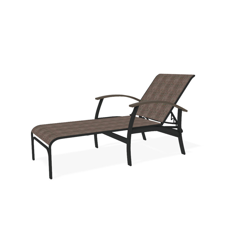 Belle Isle Outdoor Chaise Lounge, White 6D Sunbrella®, Desert P60, Textured Graphite