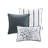 King Comforter - Blue 100% Cotton Accent Print Adorned 7 Piece For With