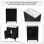 Ensemble de meuble-lavabo autoportant simple avec 2 tiroirs et deux supports de rangement sur la porte-2060197760