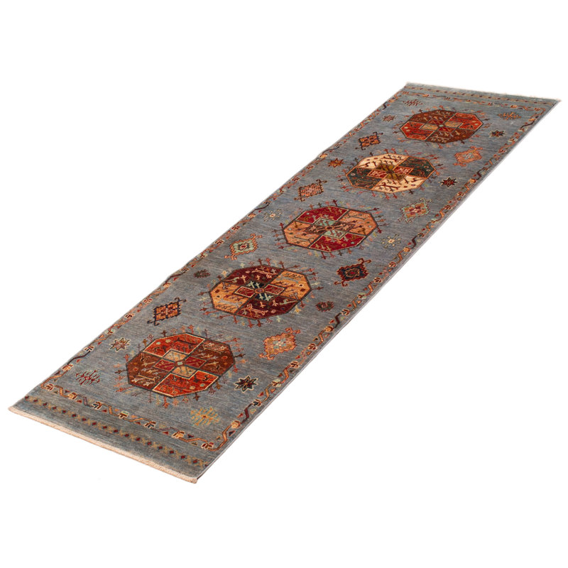 Tapis de couloir bleu nouvel âge en laine 2 pi 7 po x 8 pi 10 po Zailah