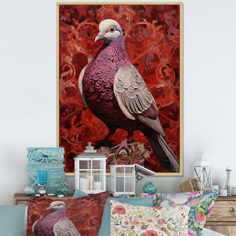 Messenger Dove sur toile, Cadre photo noir, H 32 po x l 16 po