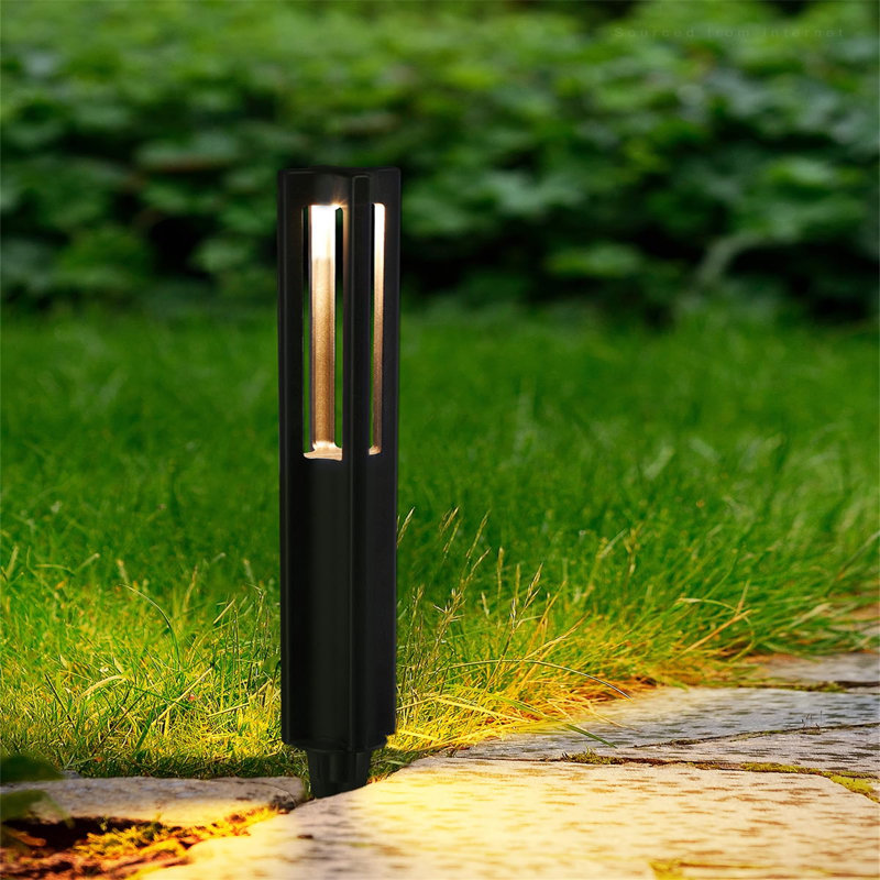 Black Aluminum LED Pathway Lights with Warm White Glow, 10-Pack