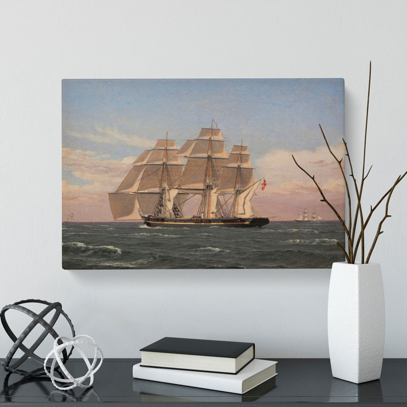 Najaden Ship Under Sail by Christoffer Wilhelm Eckersberg - Wrapped Canvas, 40cm H x 60cm W x 3cm D