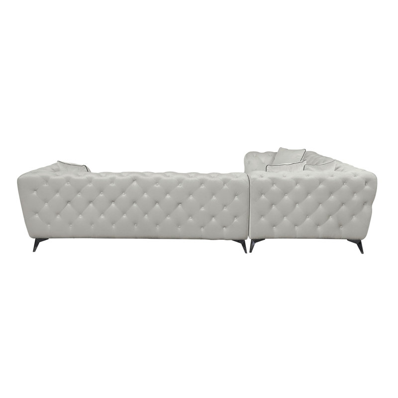 Canapé modulaire en tissu beige avec 4 coussins Atronia