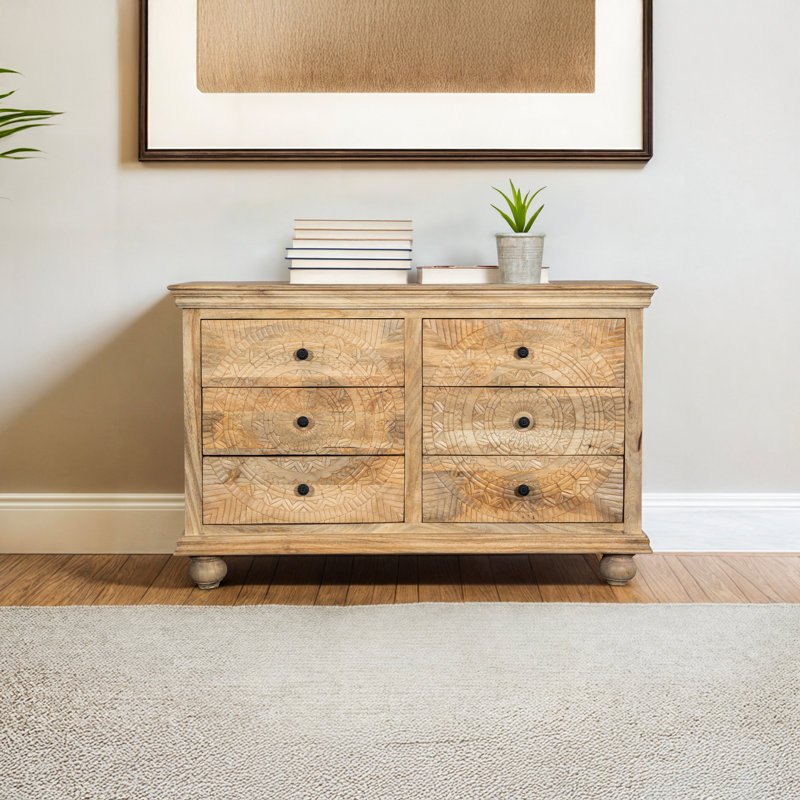Une commode double sculptée 55 po avec 6 tiroirs One Allium Way®