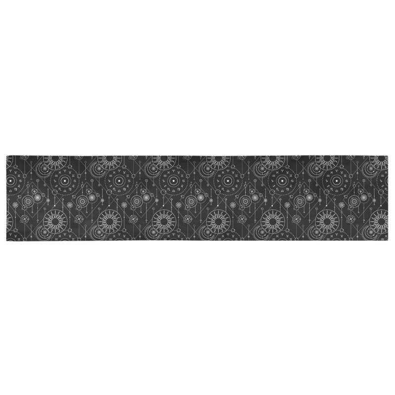 Avicia Astrology Table Runner, 72" x 16", Black, Poly Twill