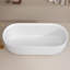 Baignoire autoportante de 63 po en résine solide à surface solide de conception contemporaine avec bonde escamotable et trop-plein blanc mat 63 po