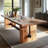 Rectangular Brown Solid Wood Dining Table-1680427769