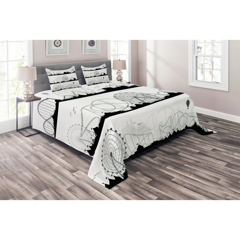 Modern & Contemporary Polyester Coverlet, King Bedspread + 2 Shams