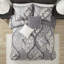 Édredon gris grand 7 pièces, imprimé coton, revers uni, rembourrage, oreillers décoratifs 7 pièces, grand lit, motif complexe, et-122461011