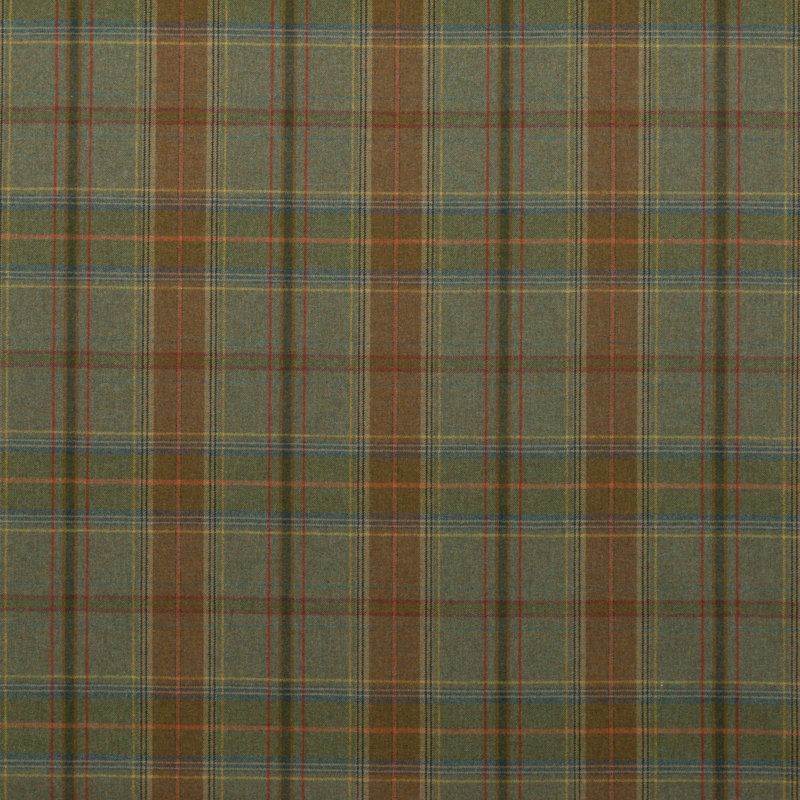 Mulberry Wools IV Shetland Plaid Performance Fabric, Lovat