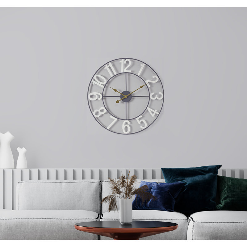 Large 16" wall clock, Blanc, Médium