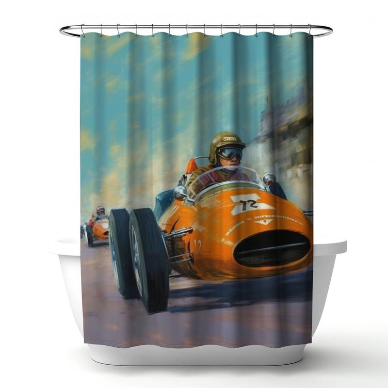 Shower Curtain TR84 – Polyester Shower Curtain, Dye Sublimation Print, 71" W × 74" L