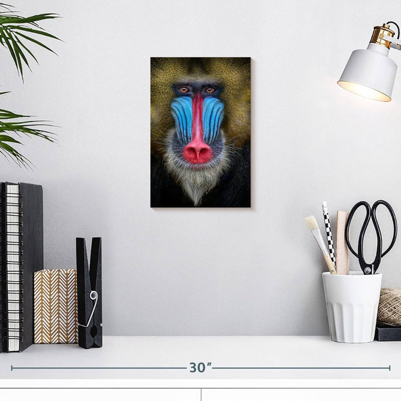 Brampt Mandrill Monkey, 12" H x 8" W