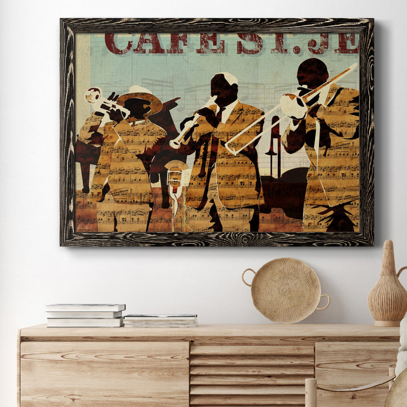 Café St. Jean - reproduction d'art sur toile, H 31,5 po x l 23,5 po x P 1,5 po, Noir