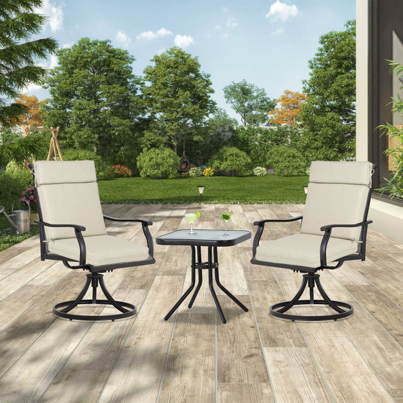 Ensemble de 4 coussins de chaise d'extérieur à haut dossier, L 20 po x P 17 po, Taupe clair