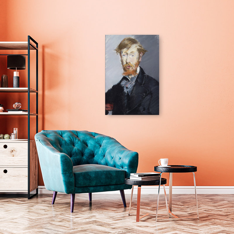 George Moore, 1879, Portrait abstrait impressionniste contemporain, estampe murale, H 36 po x l 24 po