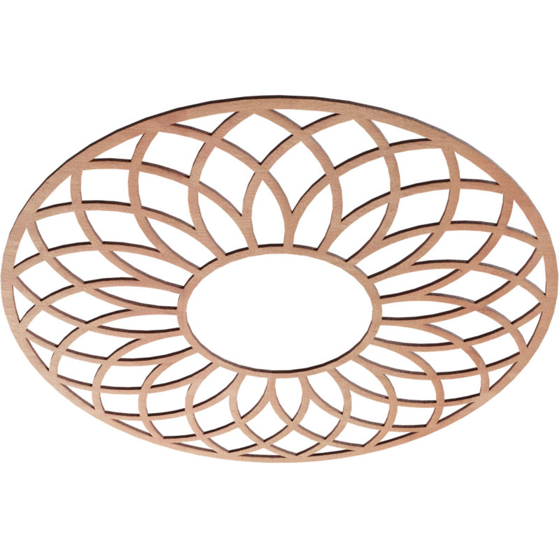 Médaillon de plafond en bois ajouré Cannes, Merisier, H 32 po x l 32 po x P 0,38 po