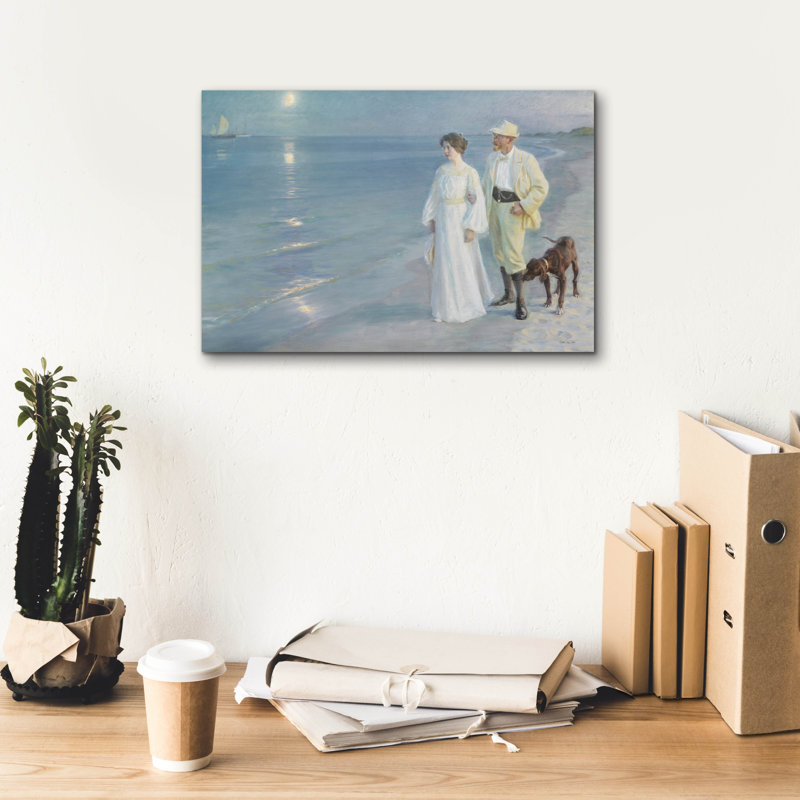 Red Barrel Studio® 'Walk Along the Shore' by Stellar Design Studio, Canvas Wall Art, 12" H x 18" W x 0.75" D