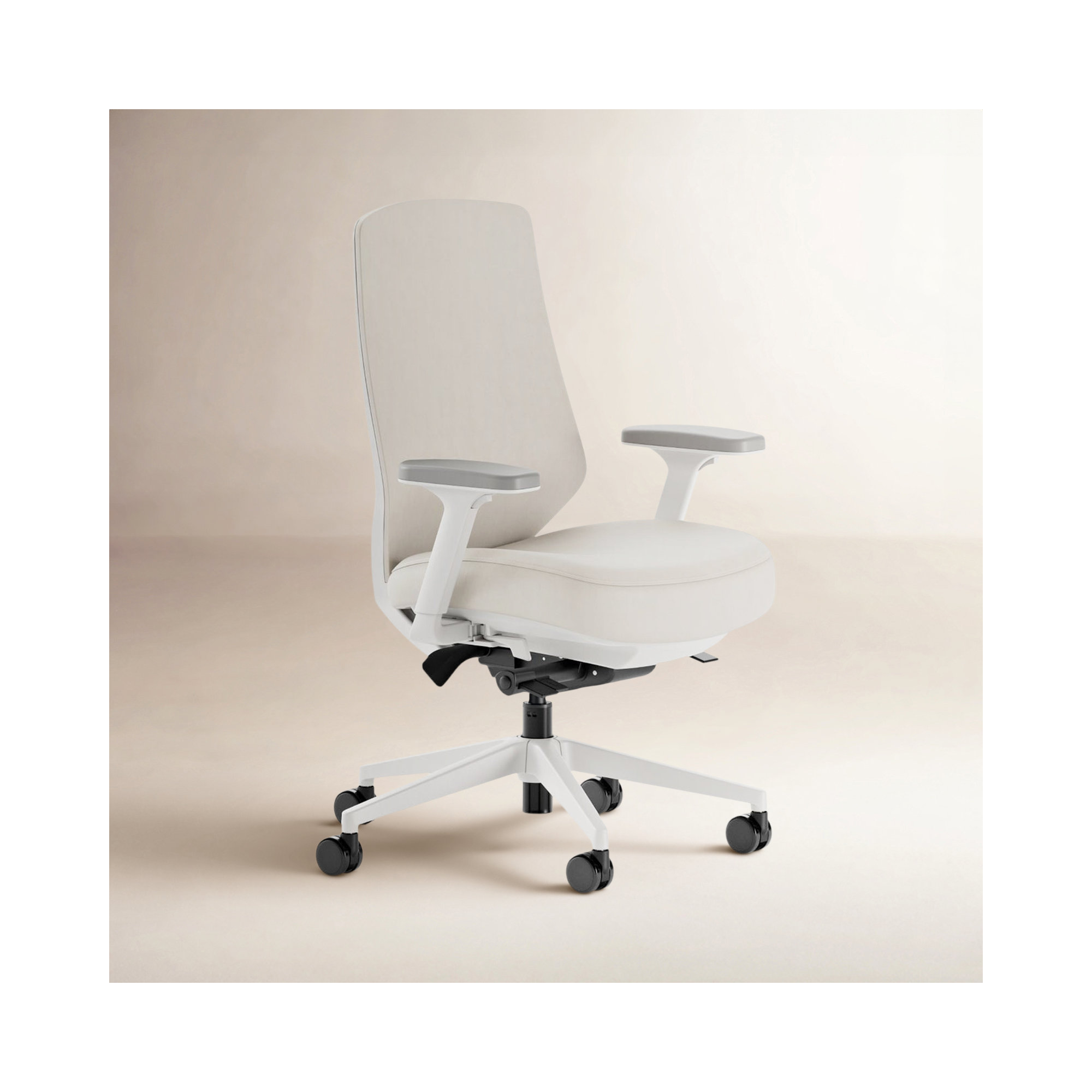 Ergonomic Chair Pro - Vegan Leather, Limestone, White